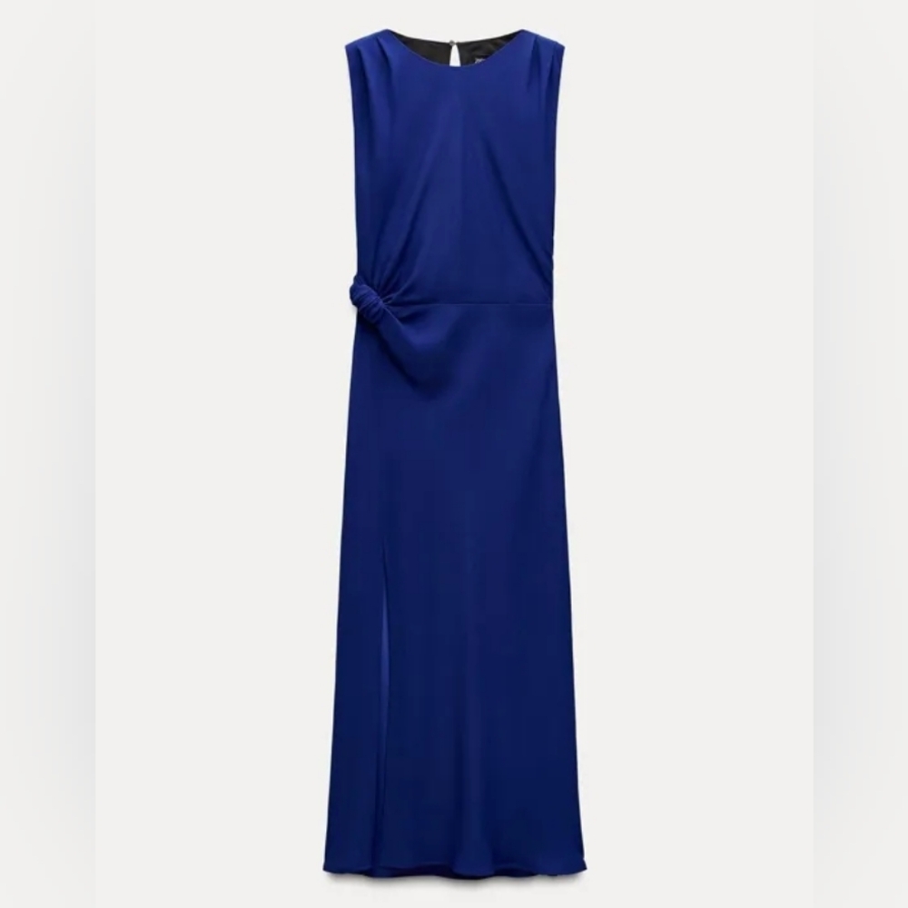 Zara Twist-Detail Maxi Dress in Royal Blue
